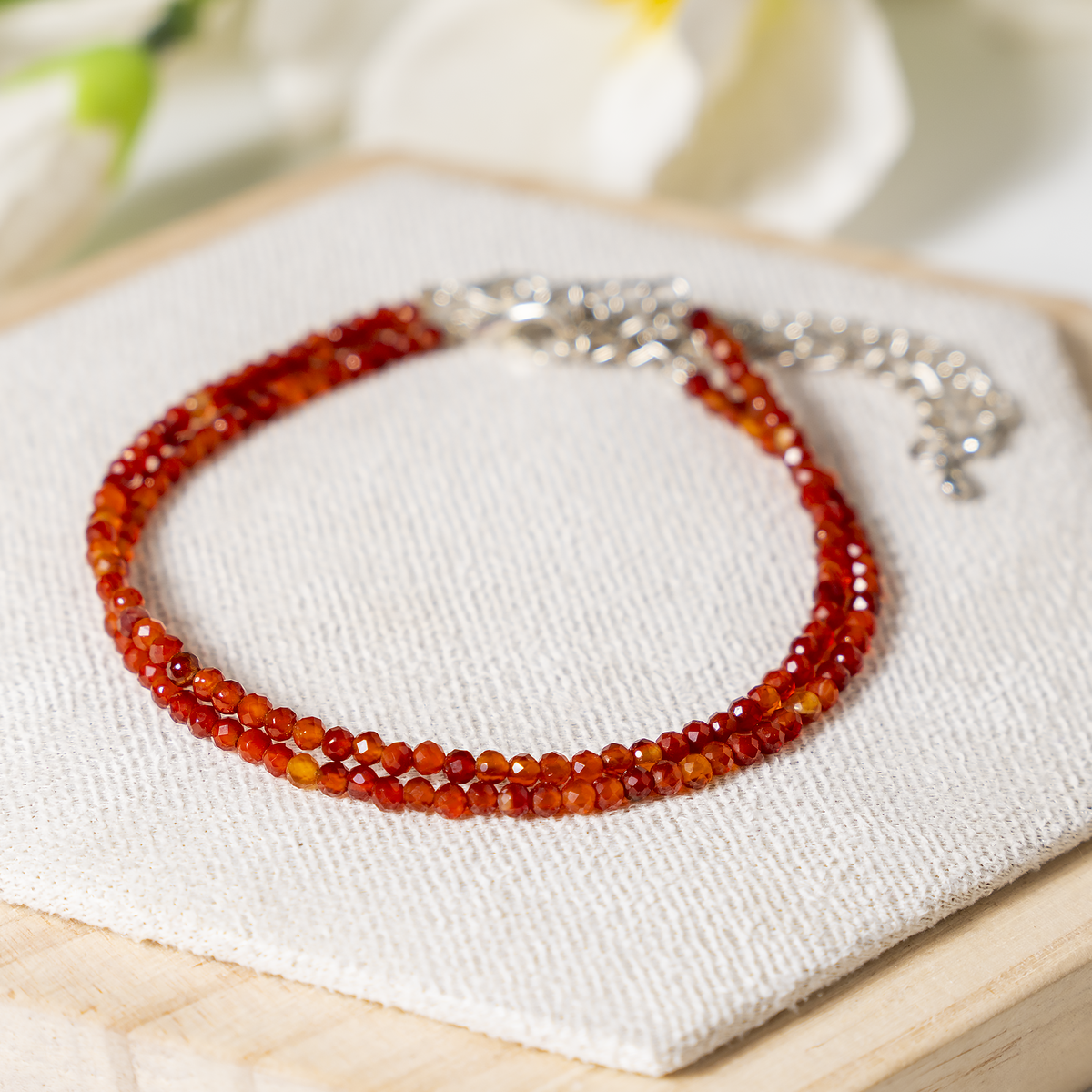 Red Carnelian Crystal anklet for Healing, Protection &amp; Grounding – Natural