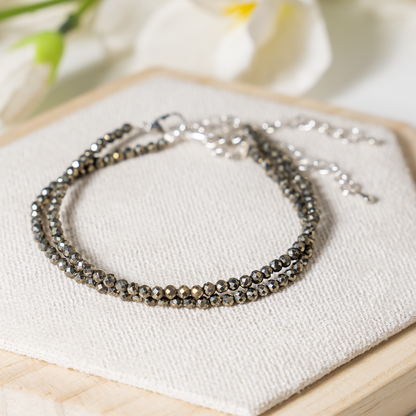 Pyrite Anklet 2mm – Natural Gemstone Jewelry for Protection, Balance &amp; Positive Energy (Copy)  DestGlow