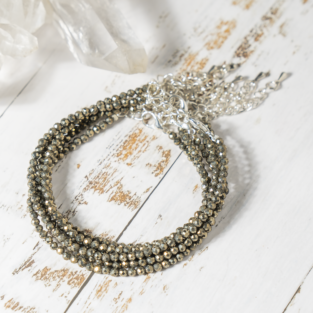 Pyrite Anklet 3mm – Natural Gemstone Jewelry for Protection, Balance &amp; Positive Energy