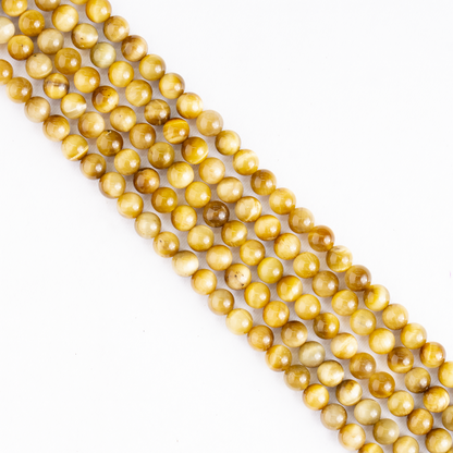 Tiger Cats Eye Yellow Heated Beads, Natural Round Crystal Beads 4mm to 14mm  DestGlow