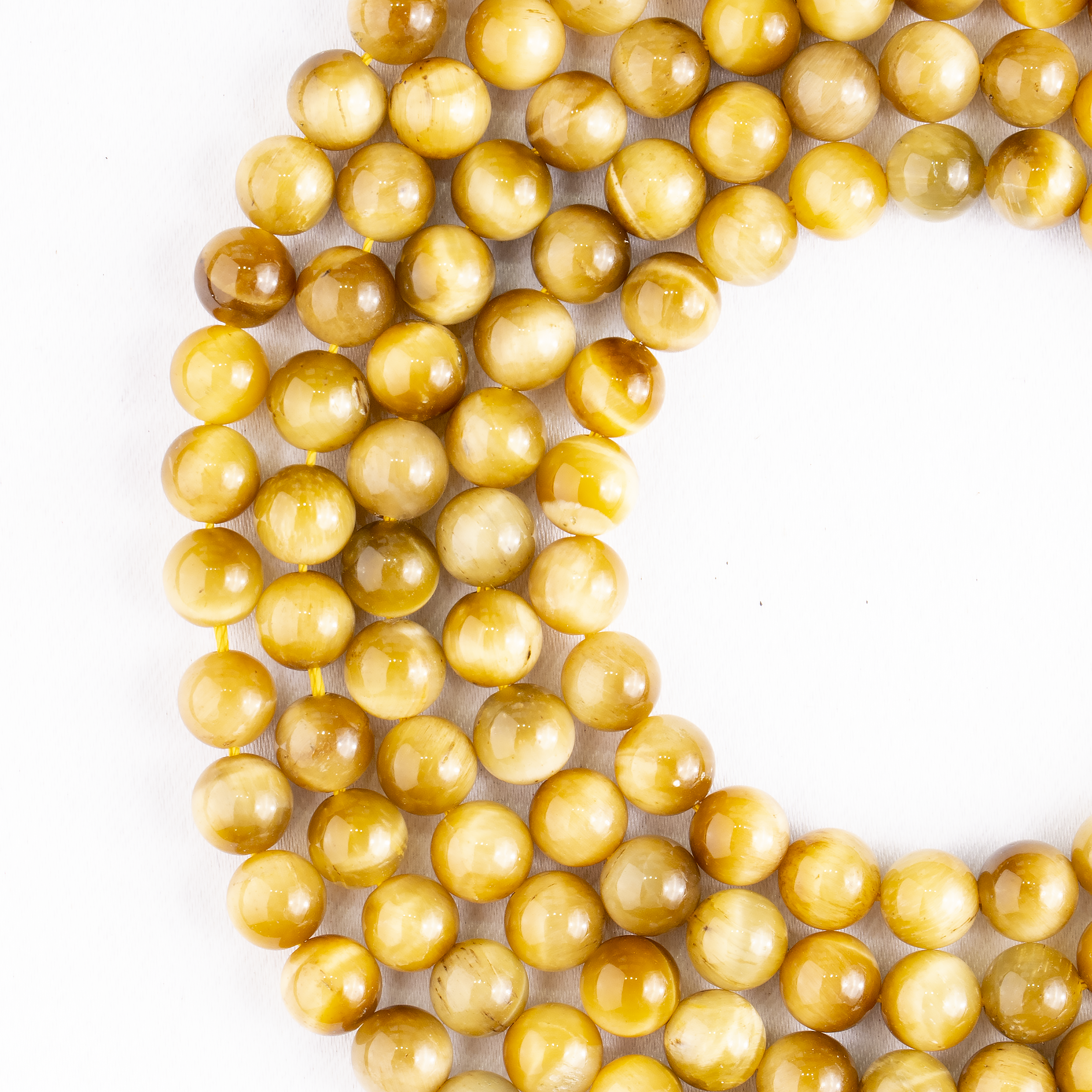 Tiger Cats Eye Yellow Heated Beads, Natural Round Crystal Beads 4mm to 14mm  DestGlow
