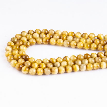 Tiger Cats Eye Yellow Heated Beads, Natural Round Crystal Beads 4mm to 14mm  DestGlow
