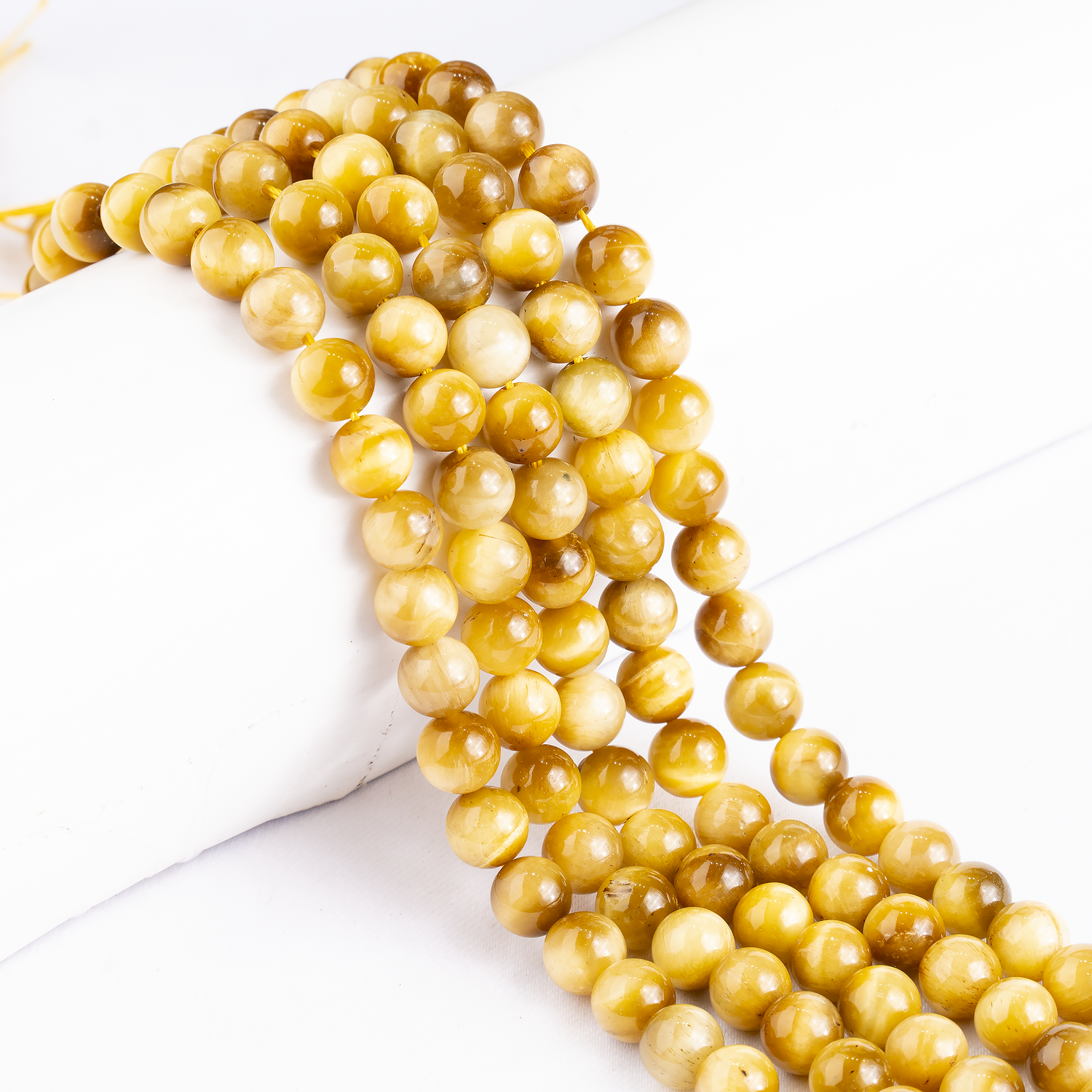 Tiger Cats Eye Yellow Heated Beads, Natural Round Crystal Beads 4mm to 14mm  DestGlow
