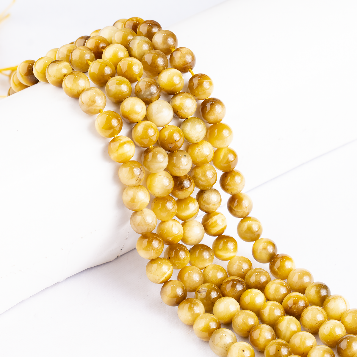 Tiger Cats Eye Yellow Heated Beads, Natural Round Crystal Beads 4mm to 14mm  DestGlow