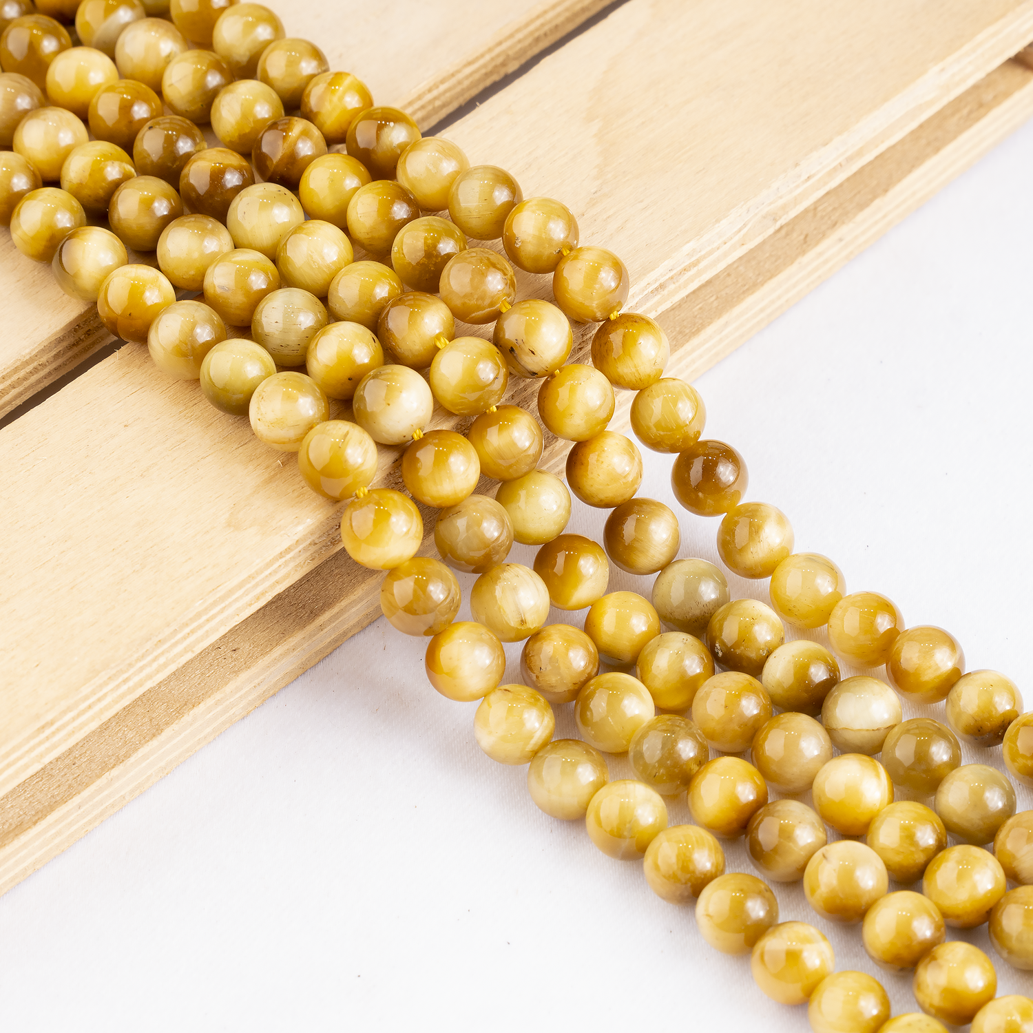 Tiger Cats Eye Yellow Heated Beads, Natural Round Crystal Beads 4mm to 14mm  DestGlow