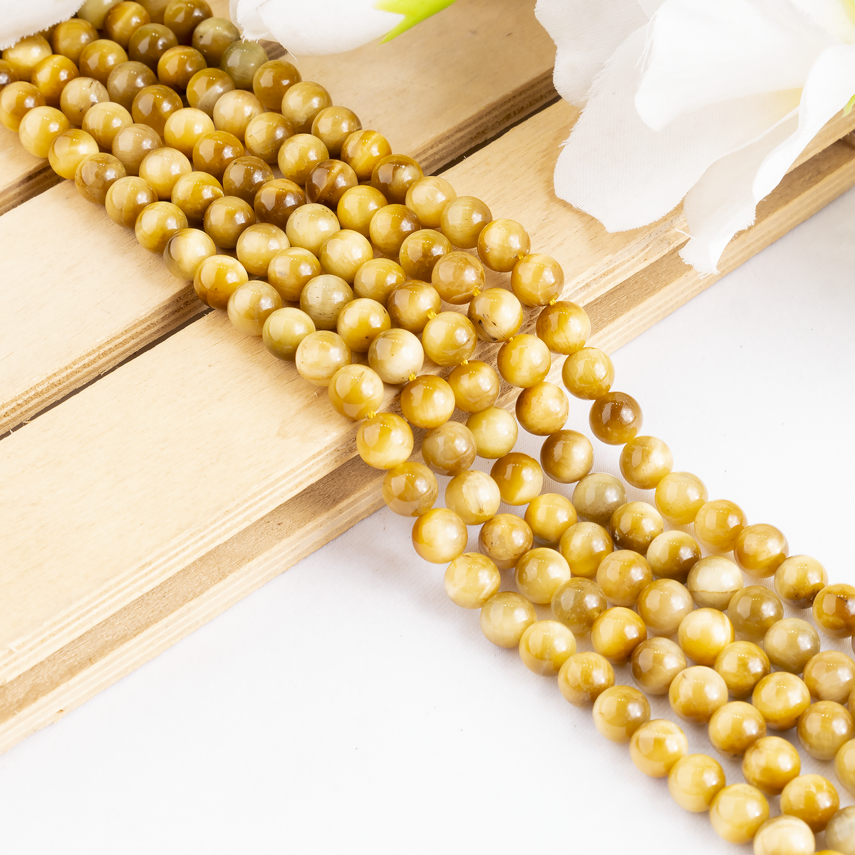 Tiger Cats Eye Yellow Heated Beads, Natural Round Crystal Beads 4mm to 14mm  DestGlow