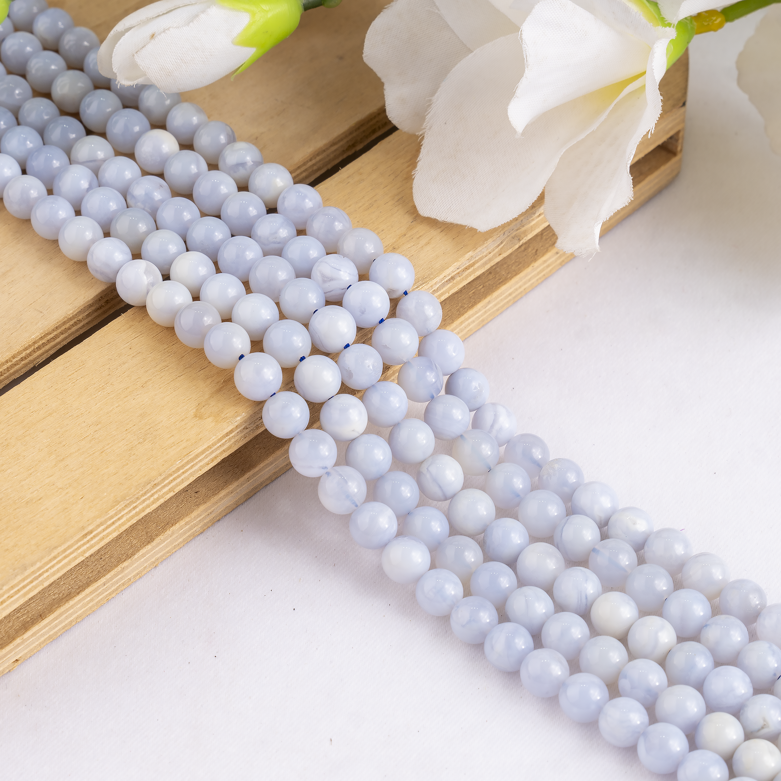 Blue Lace agate Beads, Natural Round Crystal Beads 4mm to 10mm
