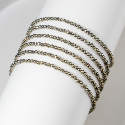 Pyrite Anklet 3mm – Natural Gemstone Jewelry for Protection, Balance &amp; Positive Energy  DestGlow