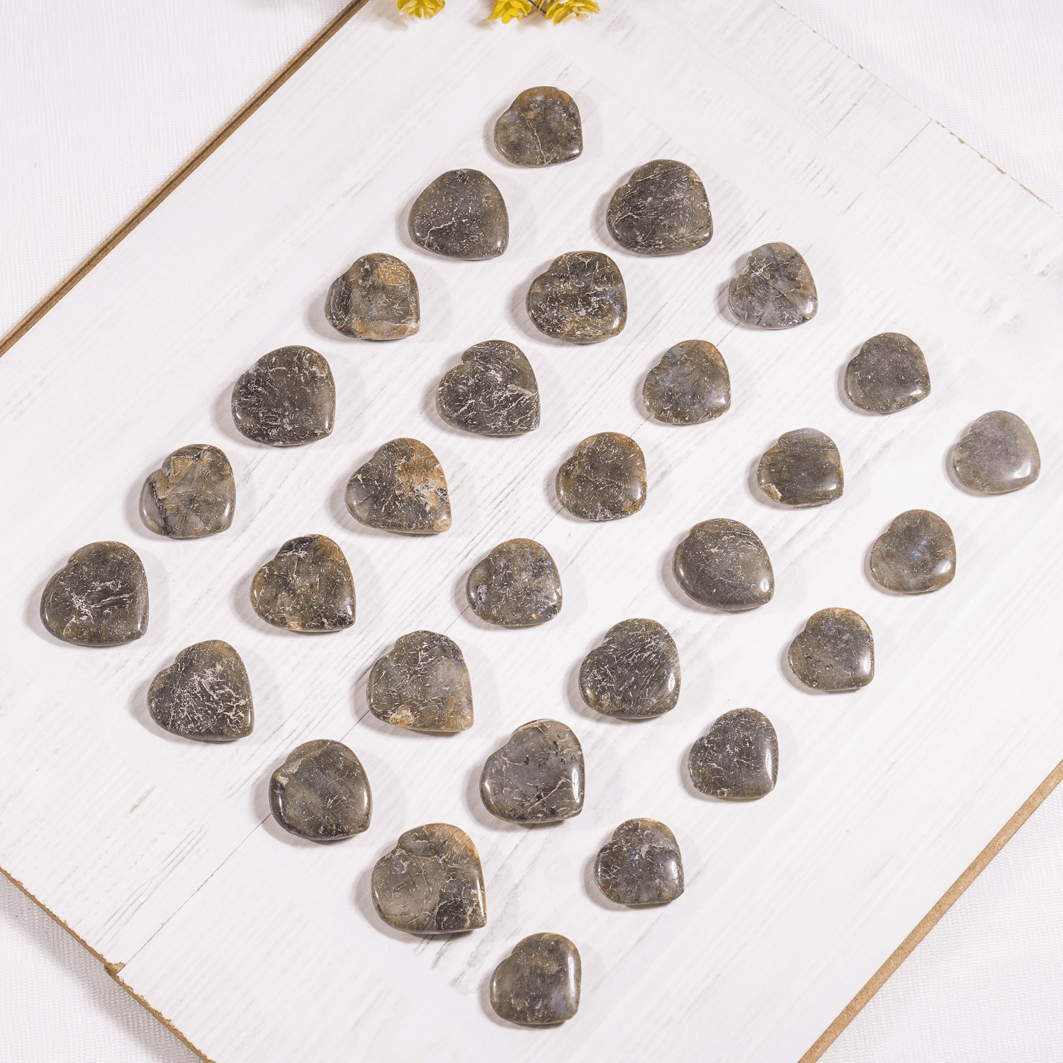 Labradorite Heart Crystal, Puffy Mini 1 Inch Pocket Crystal Heart.  DestGlow