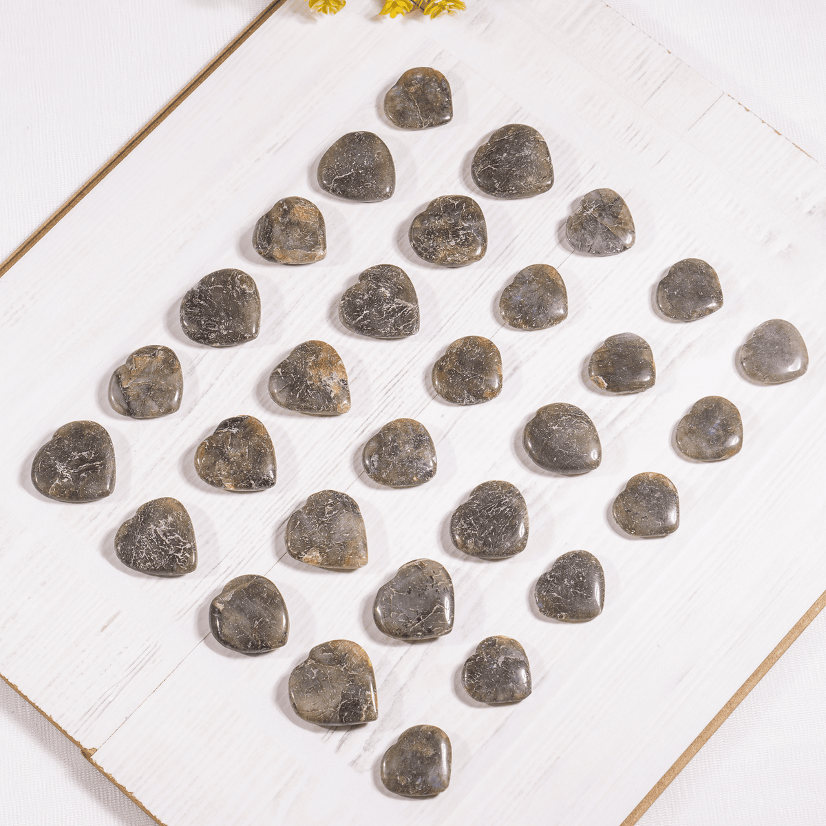 Labradorite Heart Crystal, Puffy Mini 1 Inch Pocket Crystal Heart.  DestGlow
