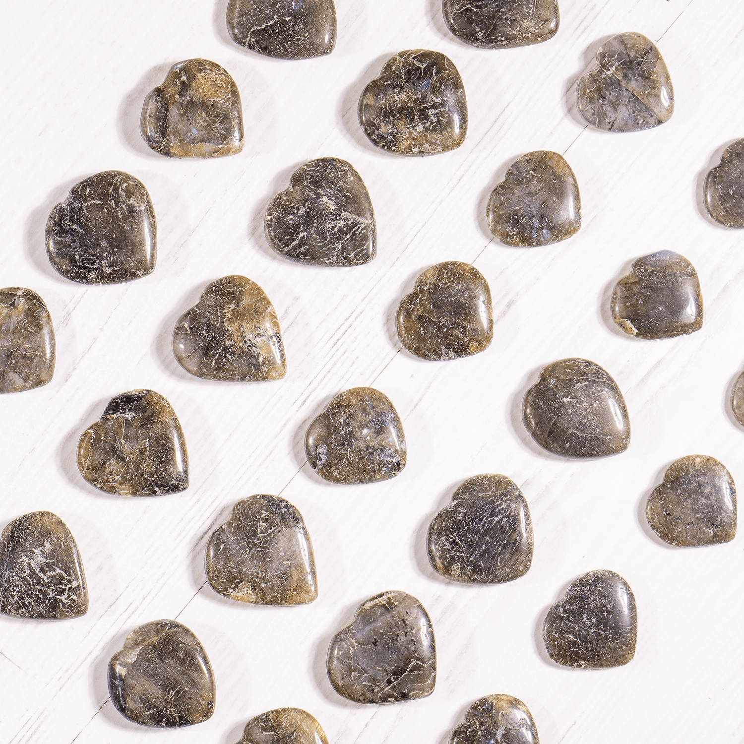 Labradorite Heart Crystal, Puffy Mini 1 Inch Pocket Crystal Heart.  DestGlow
