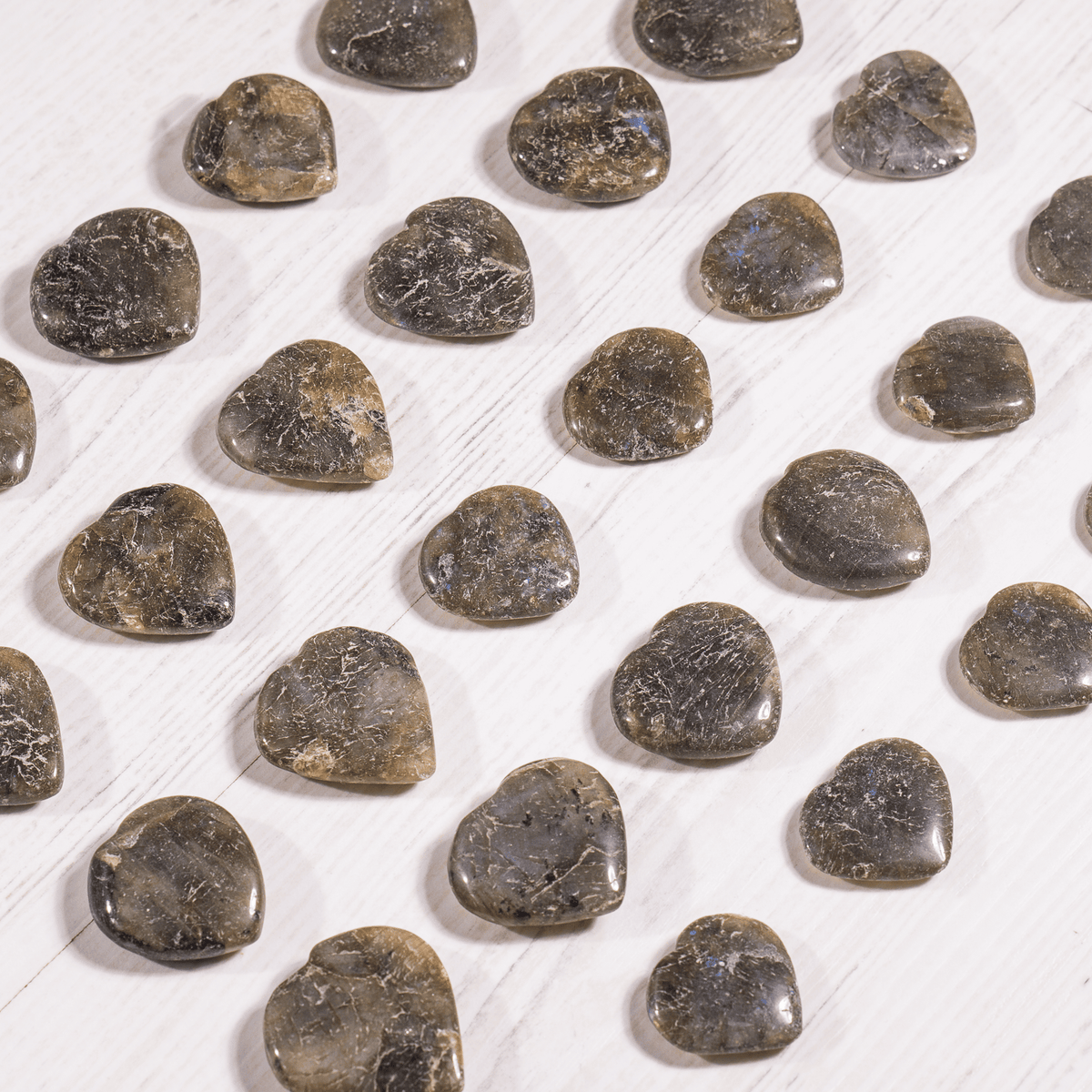 Labradorite Heart Crystal, Puffy Mini 1 Inch Pocket Crystal Heart.  DestGlow