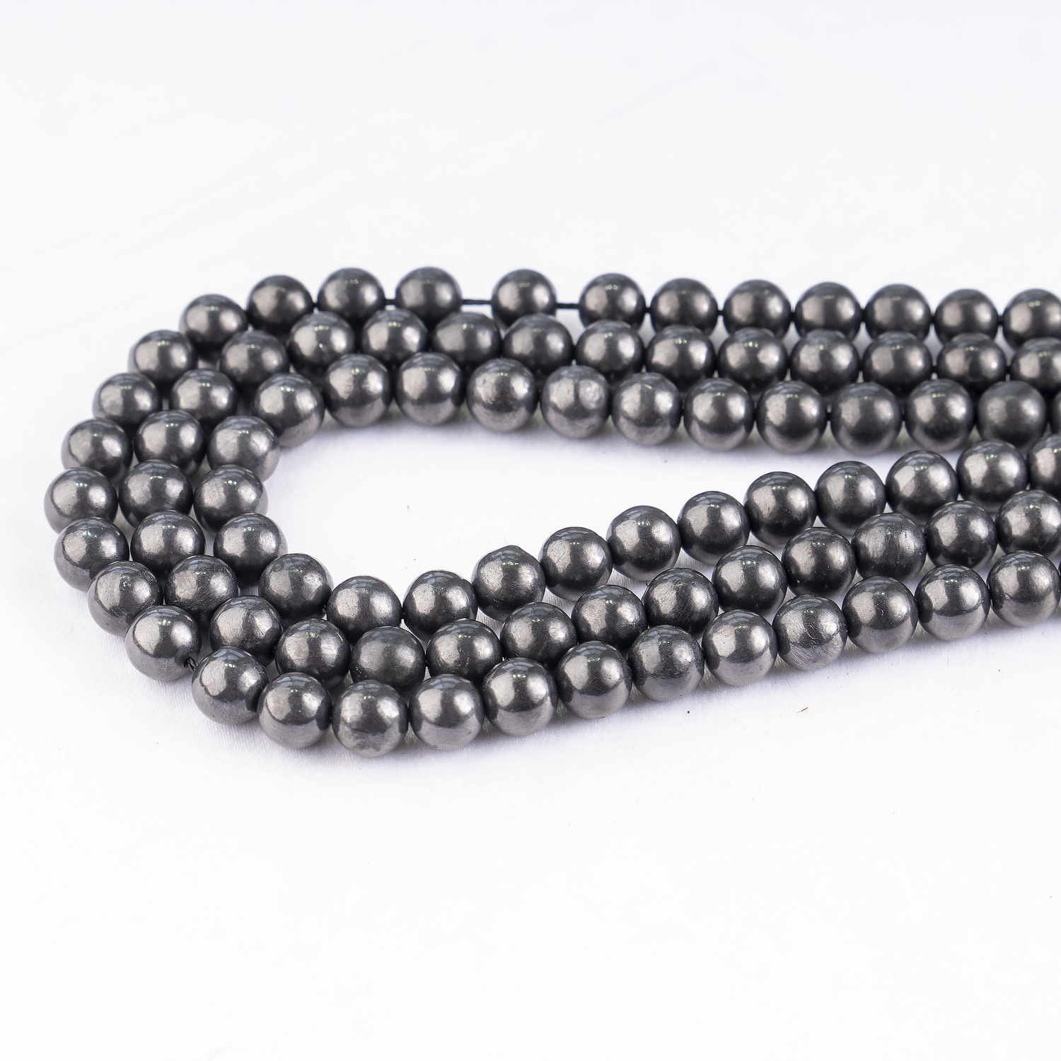 Black Shungite Beads, Natural Round Crystal Beads 6mm to 10mm