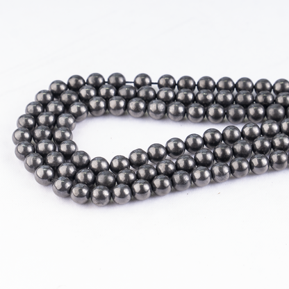 Black Shungite Beads, Natural Round Crystal Beads 6mm to 10mm