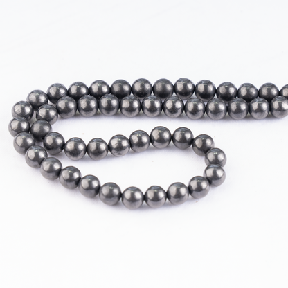 Black Shungite Beads, Natural Round Crystal Beads 6mm to 10mm