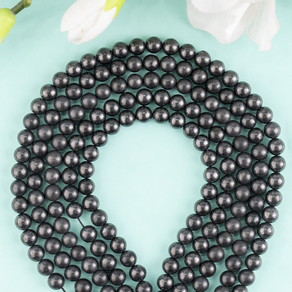 Black Shungite Beads, Natural Round Crystal Beads 6mm to 10mm