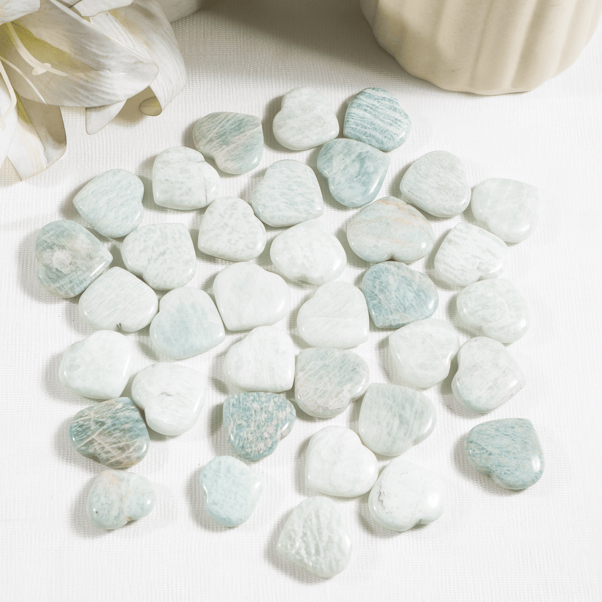 Amazonite Heart Crystal, Puffy Mini 1 Inch Pocket Crystal Heart  DestGlow