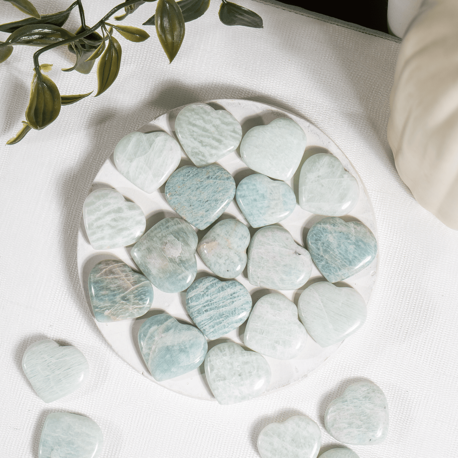 Amazonite Heart Crystal, Puffy Mini 1 Inch Pocket Crystal Heart  DestGlow