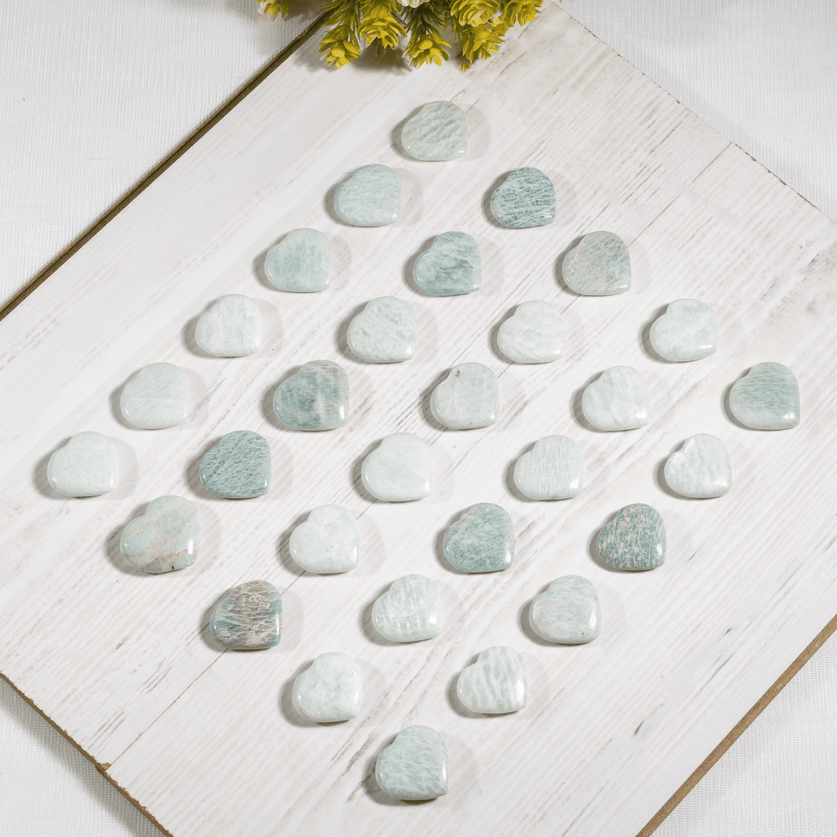 Amazonite Heart Crystal, Puffy Mini 1 Inch Pocket Crystal Heart  DestGlow
