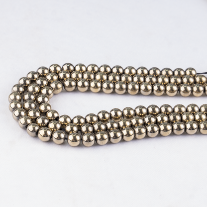 Golden Hematite Beads, Natural Round Crystal Beads 6mm to 10mm