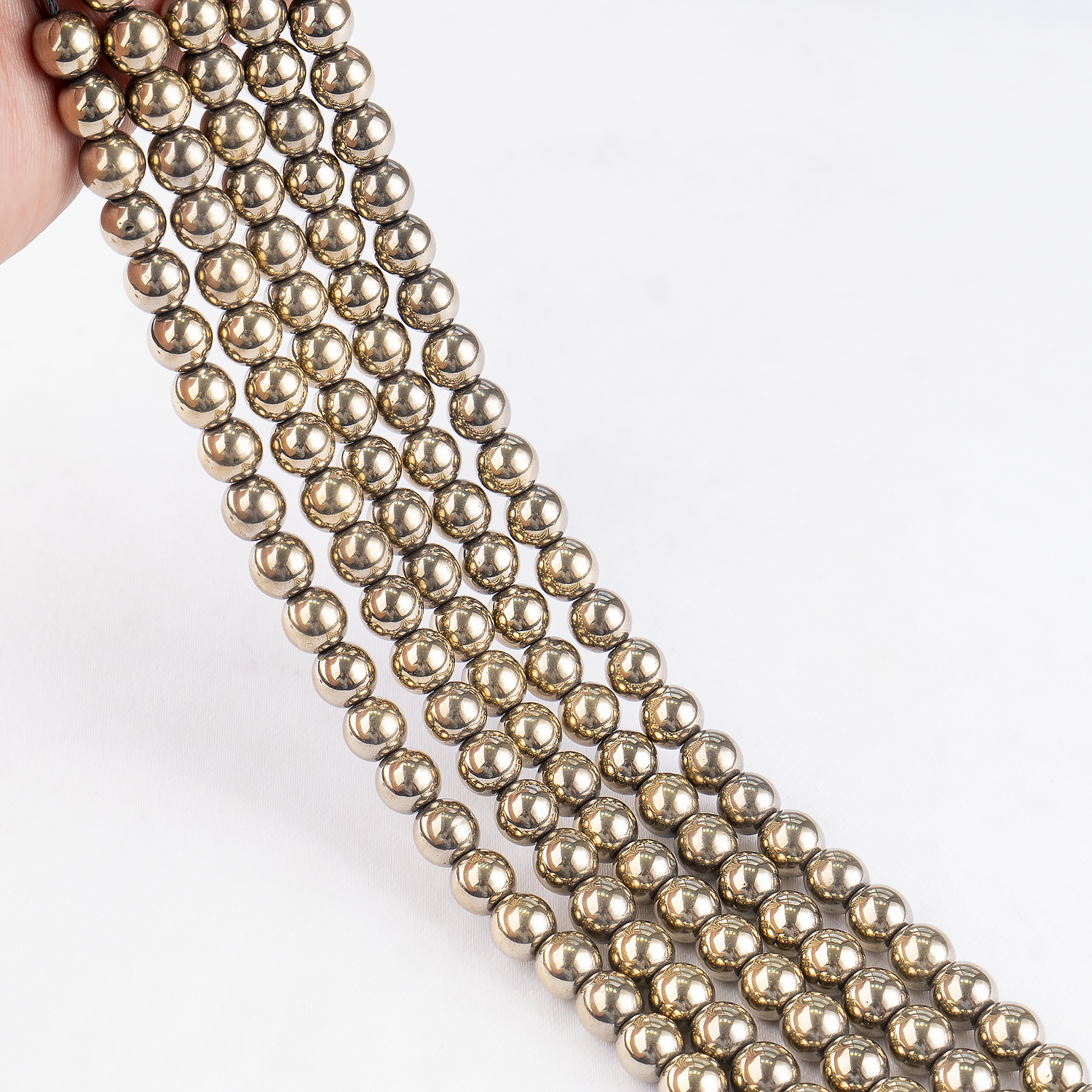 Golden Hematite Beads, Natural Round Crystal Beads 6mm to 10mm