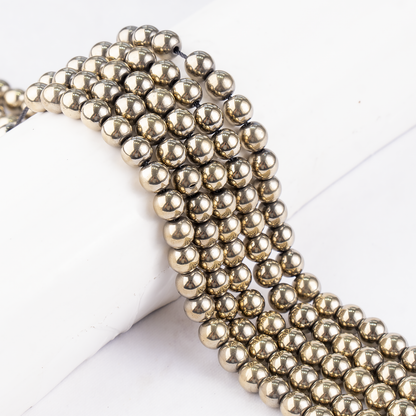 Golden Hematite Beads, Natural Round Crystal Beads 6mm to 10mm