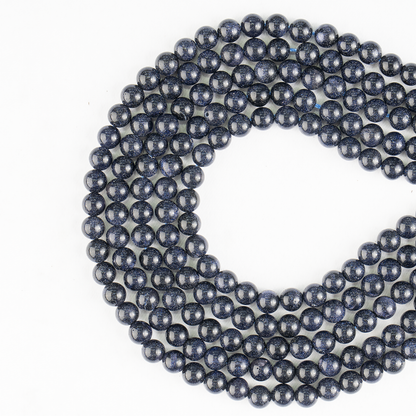 Blue Sandstone Beads, Natural Round Crystal Beads 4mm to 12mm  DestGlow