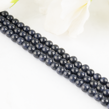 Blue Sandstone Beads, Natural Round Crystal Beads 4mm to 12mm  DestGlow