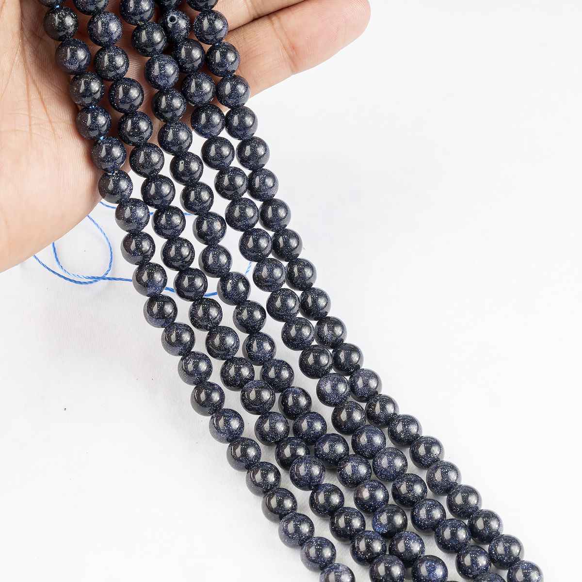Blue Sandstone Beads, Natural Round Crystal Beads 4mm to 12mm  DestGlow