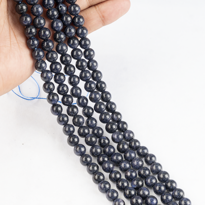 Blue Sandstone Beads, Natural Round Crystal Beads 4mm to 12mm  DestGlow