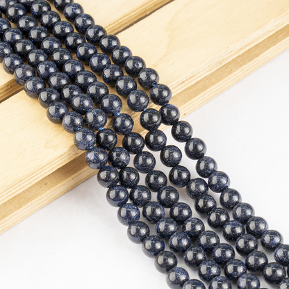 Blue Sandstone Beads, Natural Round Crystal Beads 4mm to 12mm  DestGlow