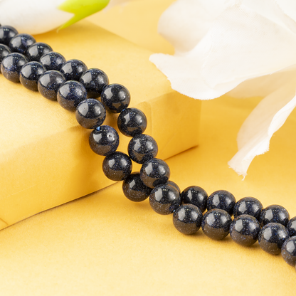 Blue Sandstone Beads, Natural Round Crystal Beads 4mm to 12mm  DestGlow