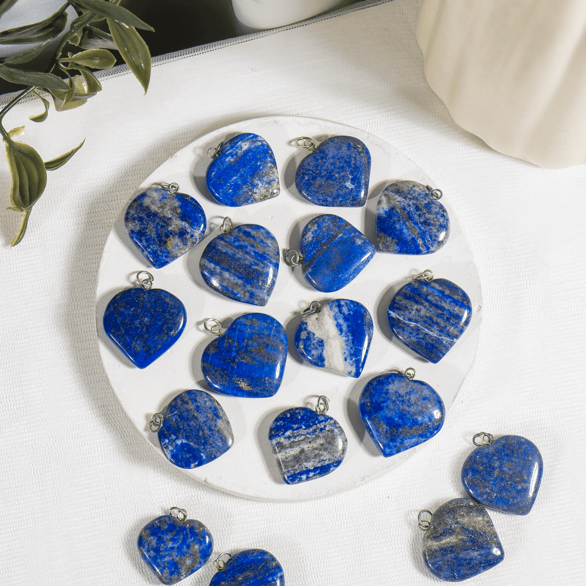 Real Lapis Lazuli Crystal Heart Pendant, Genuine Heart Shaped Necklaces.  DestGlow
