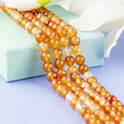 Carnelian Beads, Natural Round Crystal Beads 4mm to 12mm  DestGlow