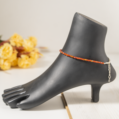 Red Carnelian Crystal anklet for Healing, Protection &amp; Grounding – Natural