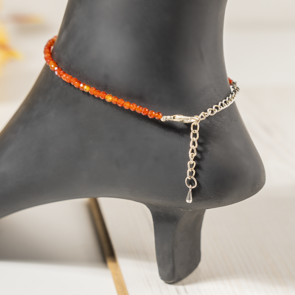 Red Carnelian Crystal anklet for Healing, Protection &amp; Grounding – Natural
