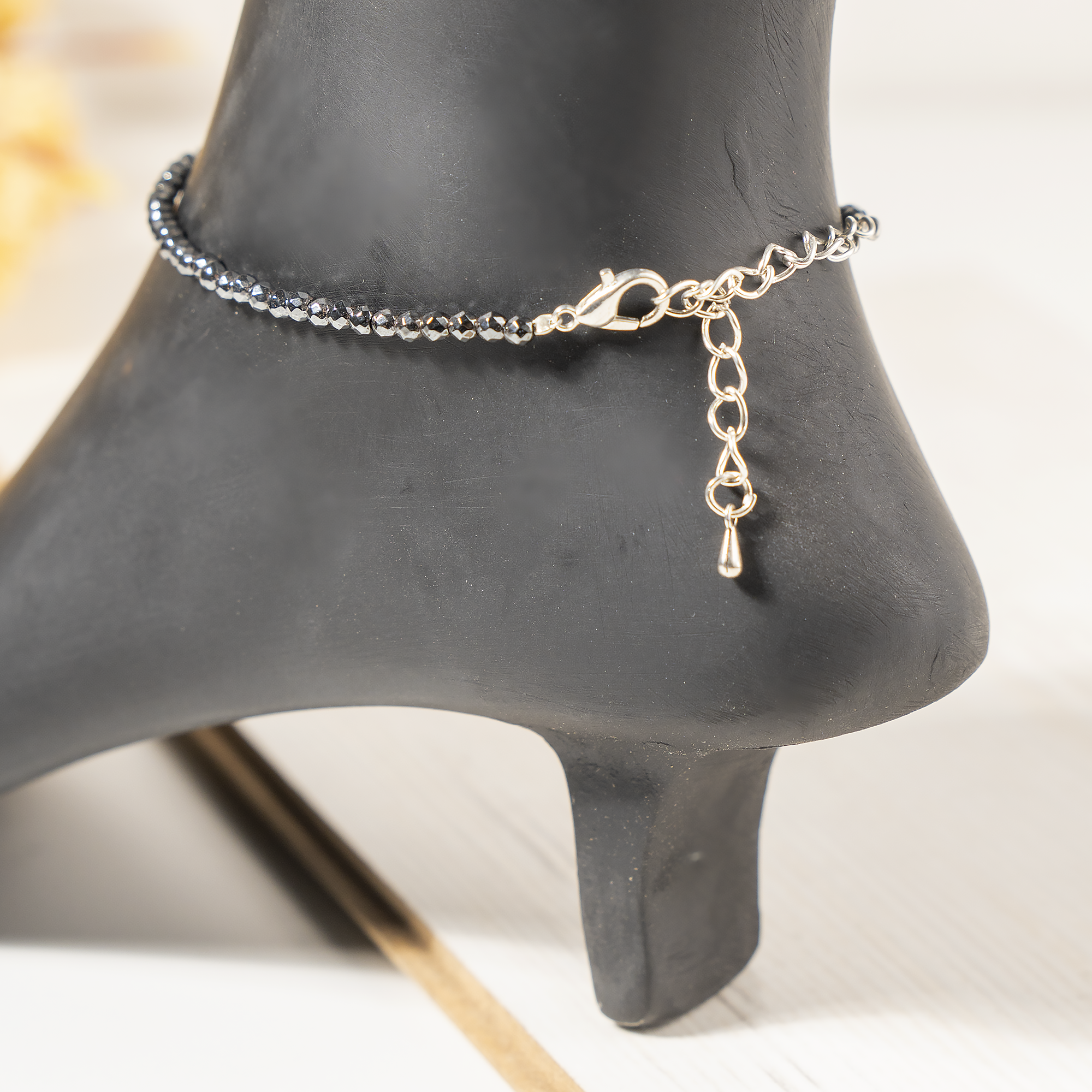 Hematite Crystal anklet for Healing, Protection &amp; Grounding – Natural  DestGlow