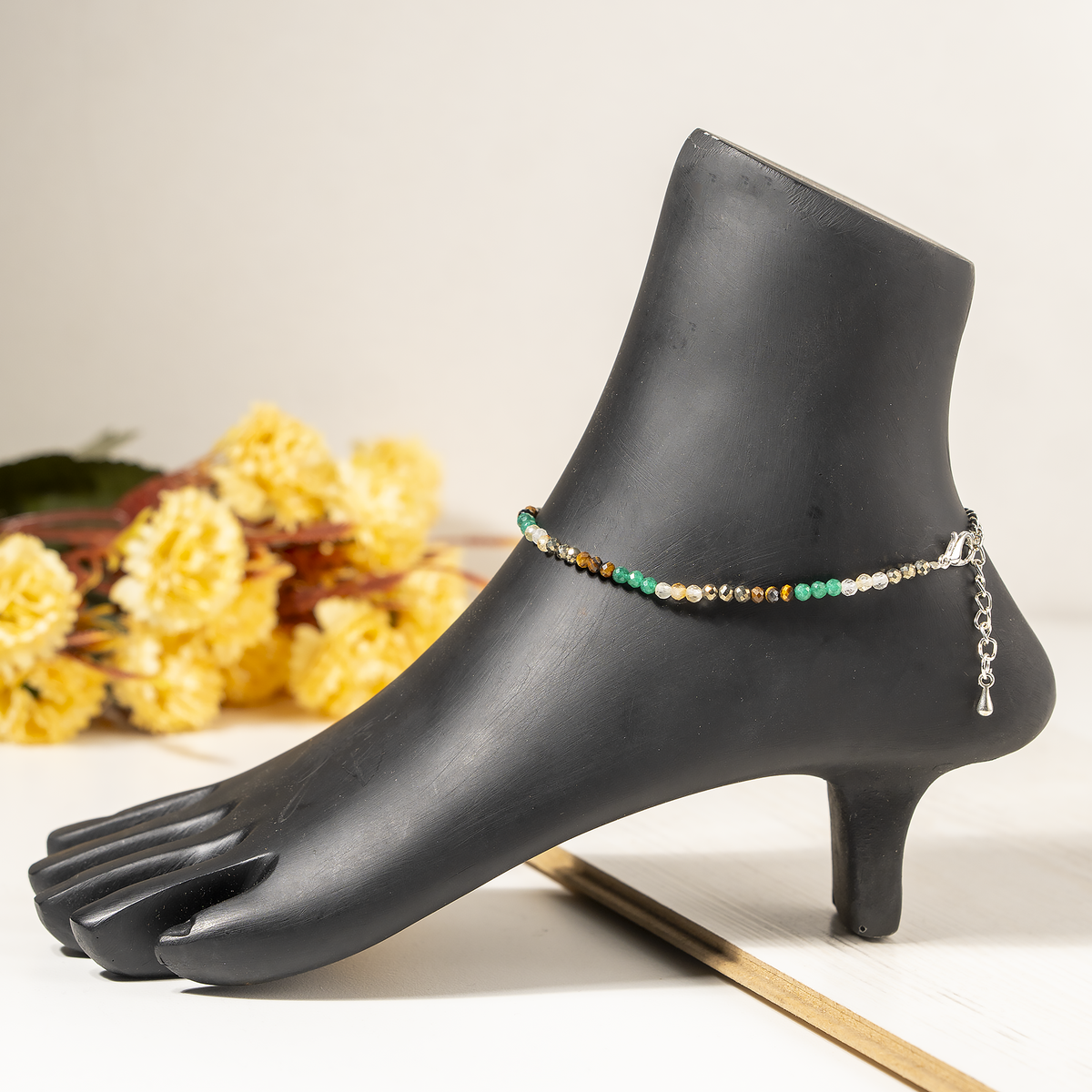 Money Magnet Crystal anklet for Healing, Protection &amp; Grounding – Natural