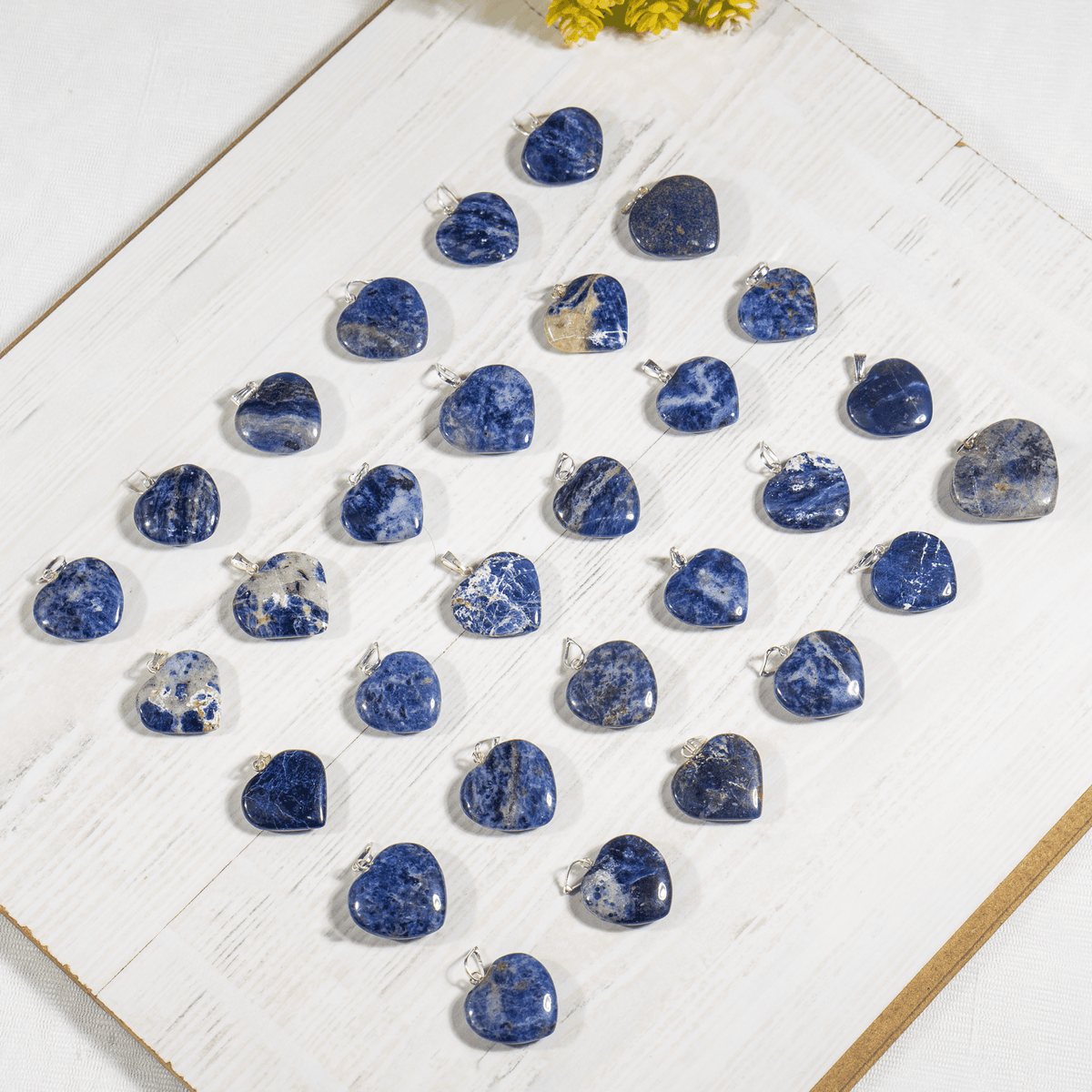 Real Sodalite Crystal Heart Pendant, Genuine Heart Shaped Necklaces  DestGlow