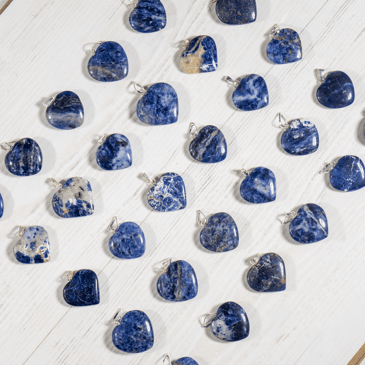Real Sodalite Crystal Heart Pendant, Genuine Heart Shaped Necklaces  DestGlow