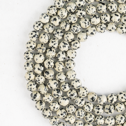 Dalmatian Jasper Beads, Natural Round Crystal Beads 4mm to 12mm  DestGlow