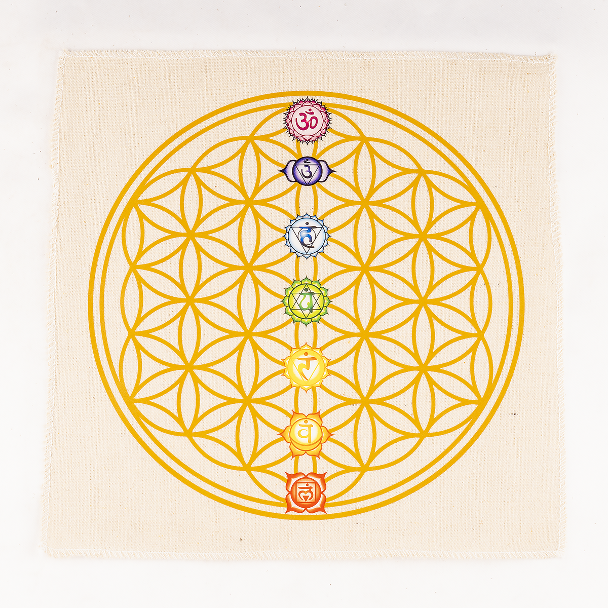 12-Inch Crystal Grid Cloth 7 chakra – Sacred Geometry Altar Mat for Meditation &amp; Reiki  DestGlow