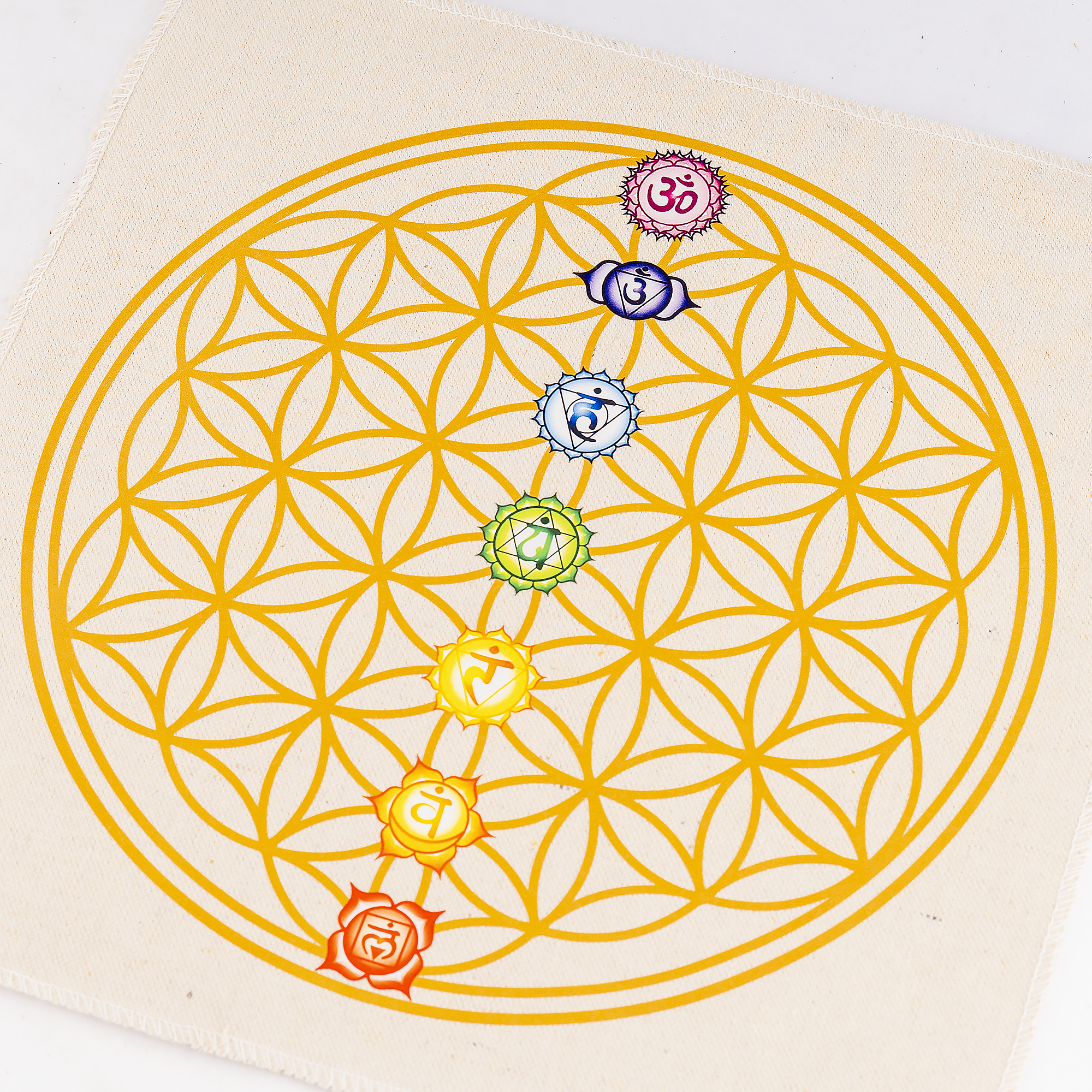 12-Inch Crystal Grid Cloth 7 chakra – Sacred Geometry Altar Mat for Meditation &amp; Reiki  DestGlow