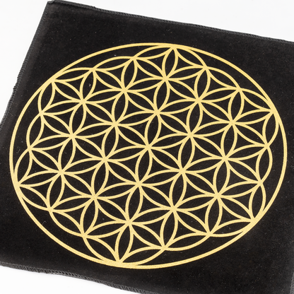 12-Inch Black Velvet Tree of Life Crystal Grid Cloth