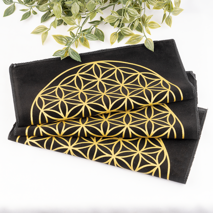 12-Inch Black Velvet Tree of Life Crystal Grid Cloth