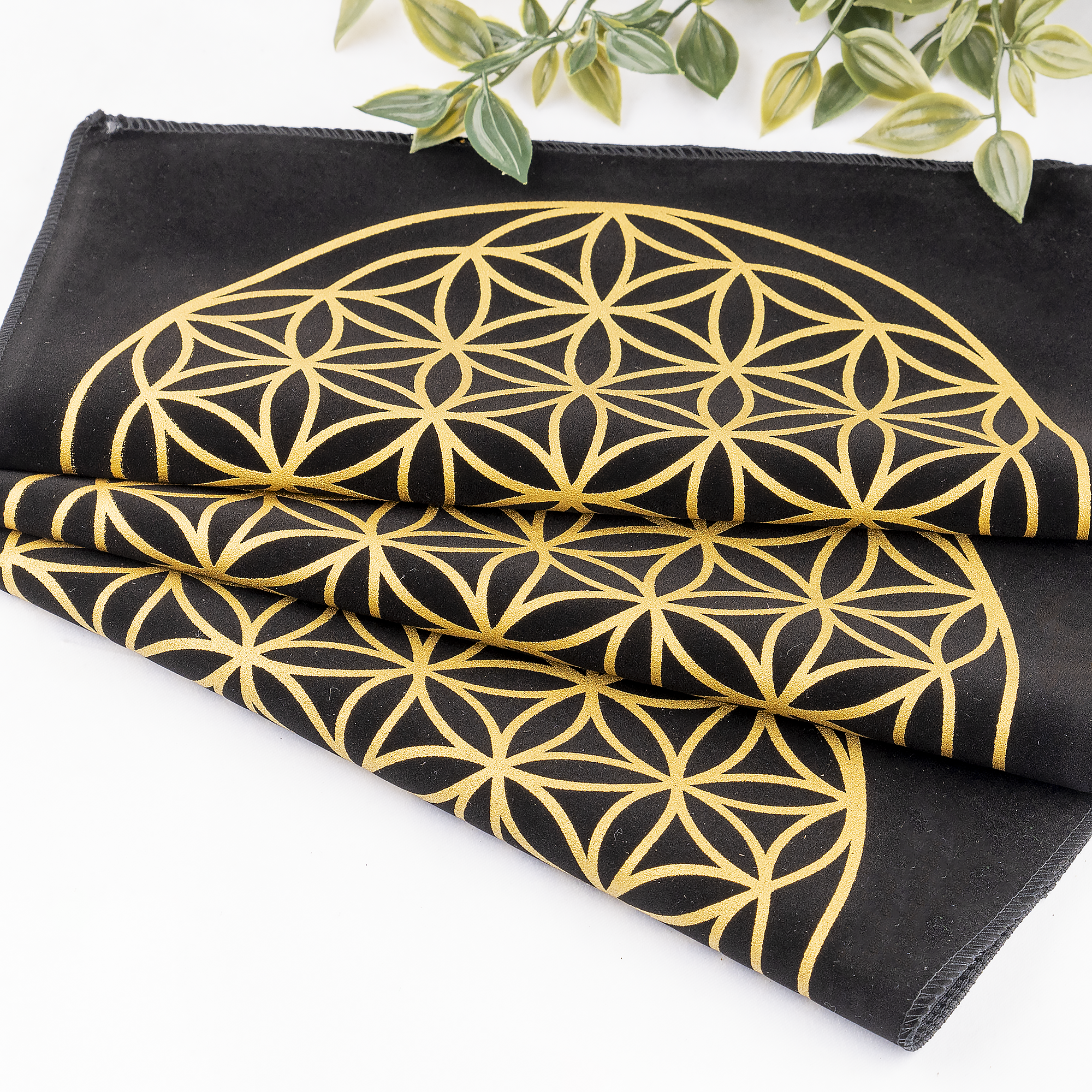 12-Inch Black Velvet Tree of Life Crystal Grid Cloth