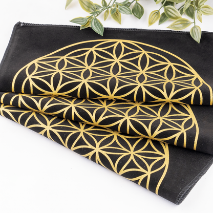 12-Inch Black Velvet Tree of Life Crystal Grid Cloth