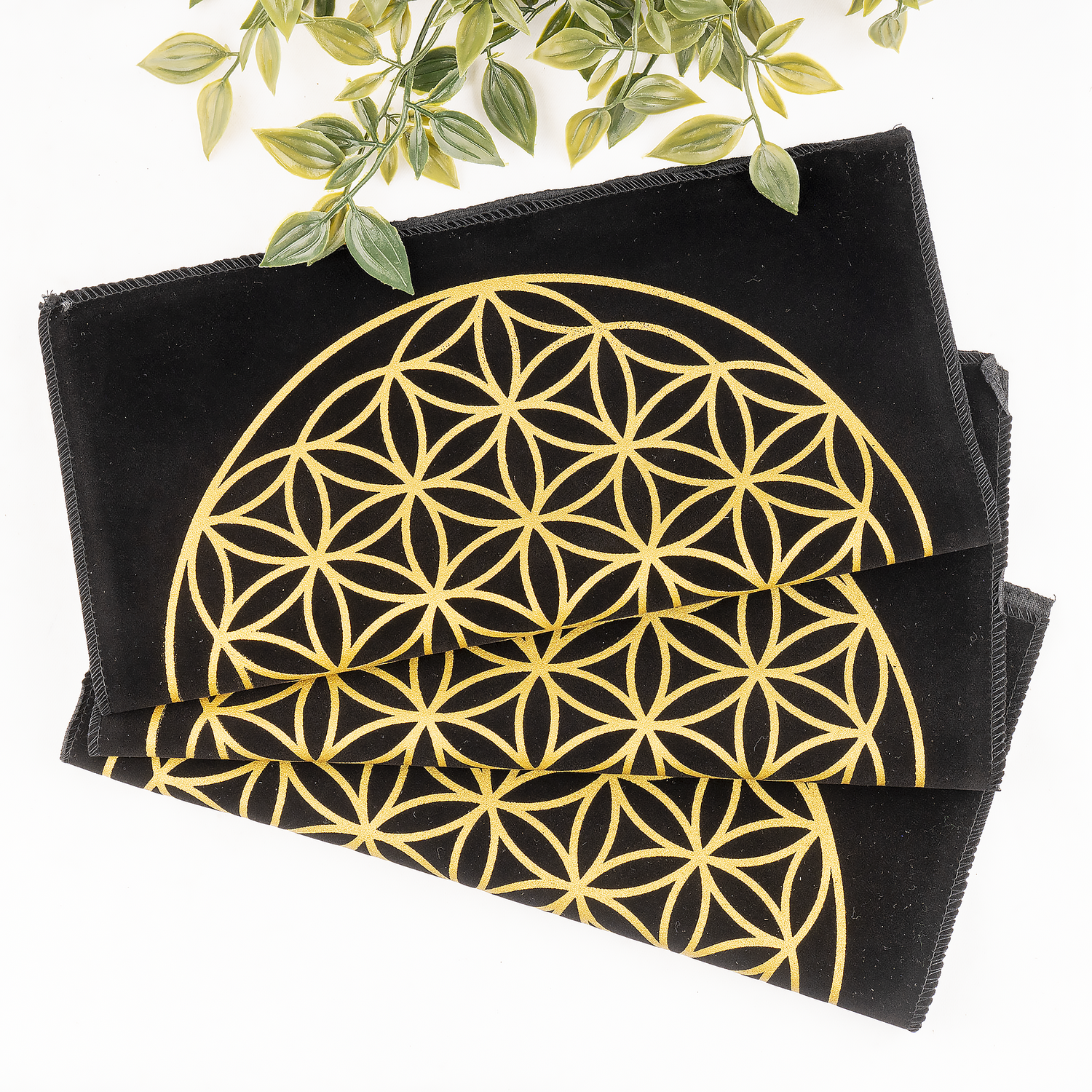 12-Inch Black Velvet Tree of Life Crystal Grid Cloth