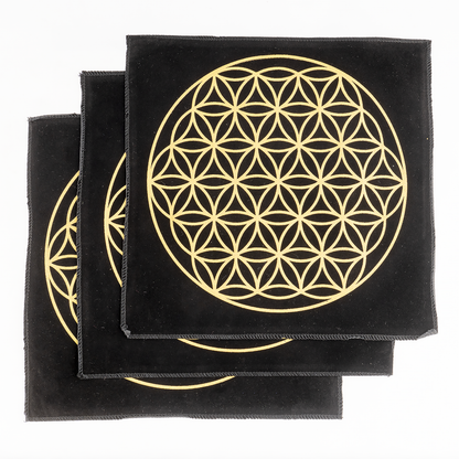 12-Inch Black Velvet Tree of Life Crystal Grid Cloth