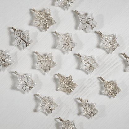 Crystal Quartz Star Wire Wrapped Pendants, Silver Necklace with Chain